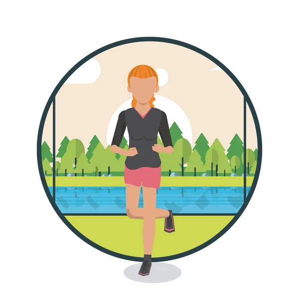 Fitness mujer corriendo — Vector de stock