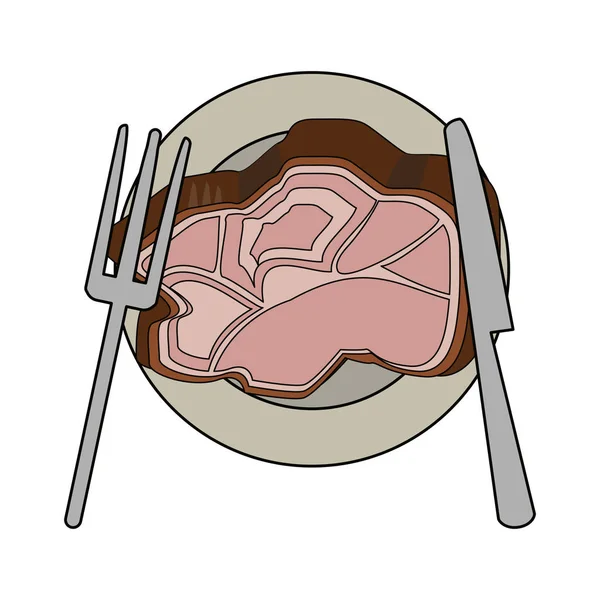 Вкусное мясо на блюде — стоковый вектор