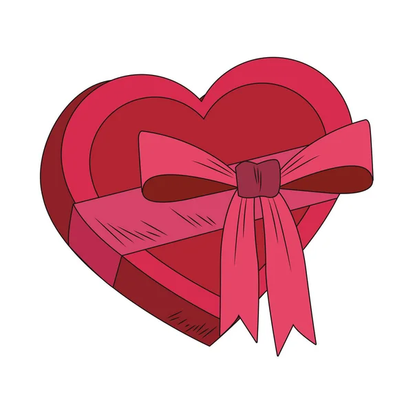 Corazón forma regalo caja pop arte — Vector de stock
