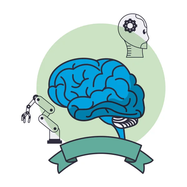 人工智能的大脑 — 图库矢量图片