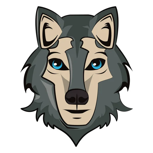 Волчье лицо крутой скетч — стоковый вектор