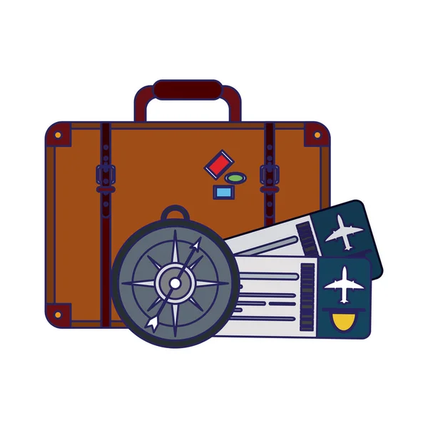 Symbole für Reise und Urlaub — Stockvektor