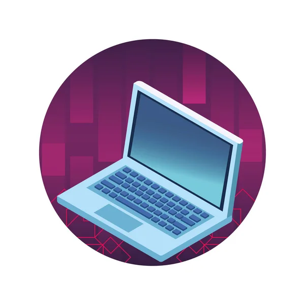 Ícone de laptop rodada ícone — Vetor de Stock