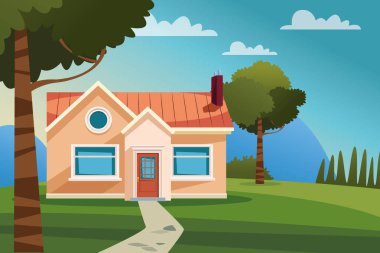 Bahçe manzarası ile ev