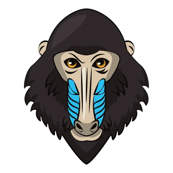 Mandrill cara fresco boceto — Vector de stock