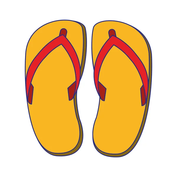 Sandal flip flop alas kaki biru garis - Stok Vektor