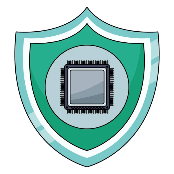 Microprocessor op afscherming — Stockvector