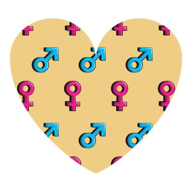 Cinsiyet sembolleri amblem çerçevesi