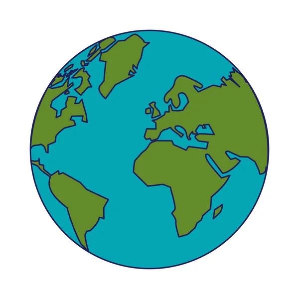 Mundo terra mundo símbolo linhas azuis —  Vetores de Stock