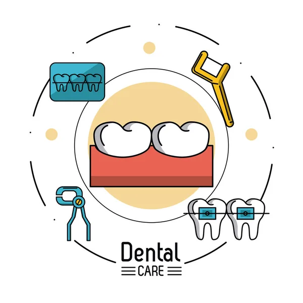 Infografica di cure dentali — Vettoriale Stock