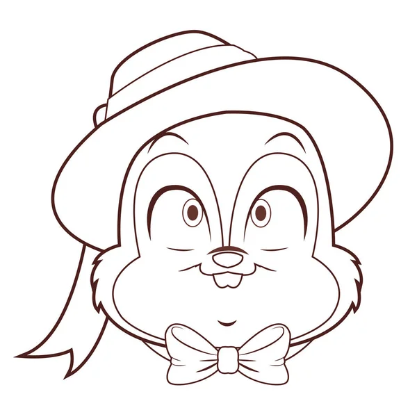 Coniglio faccia cartone animato — Vettoriale Stock
