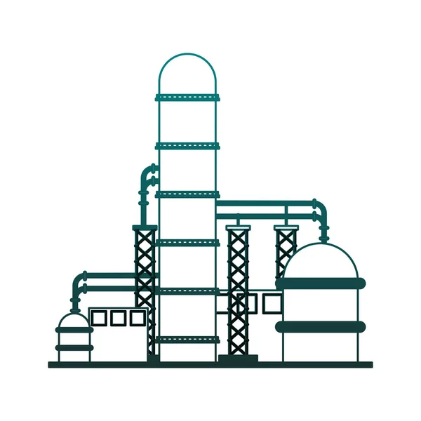 Maschinen der Anlagenindustrie in blauen Linien — Stockvektor