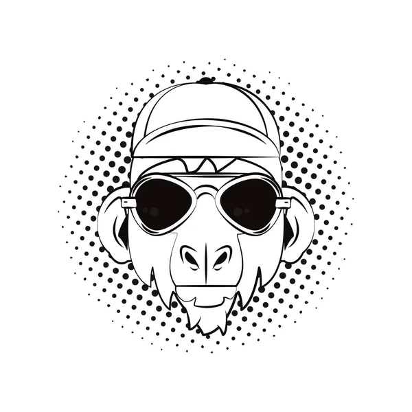 时髦猴酷素描 — 图库矢量图片