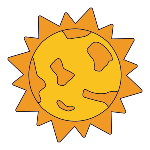 Sol dibujo animado símbolo aislado — Vector de stock