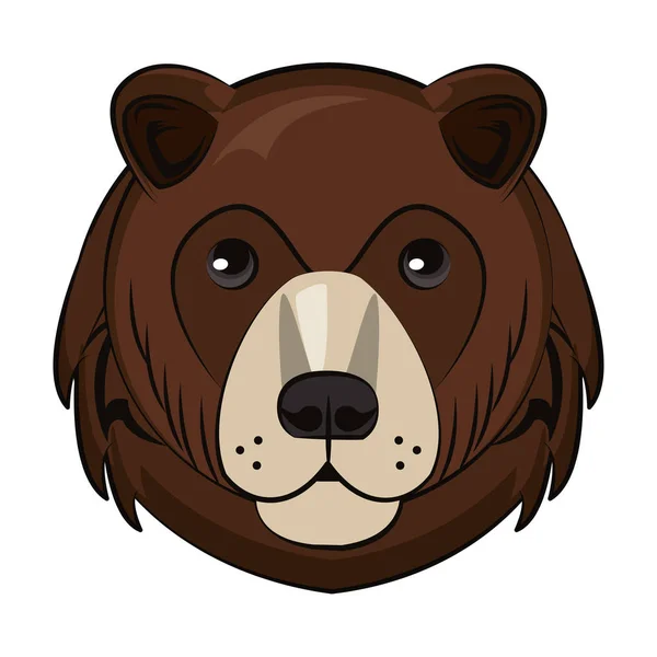 Крутой скетч с медвежьим лицом — стоковый вектор
