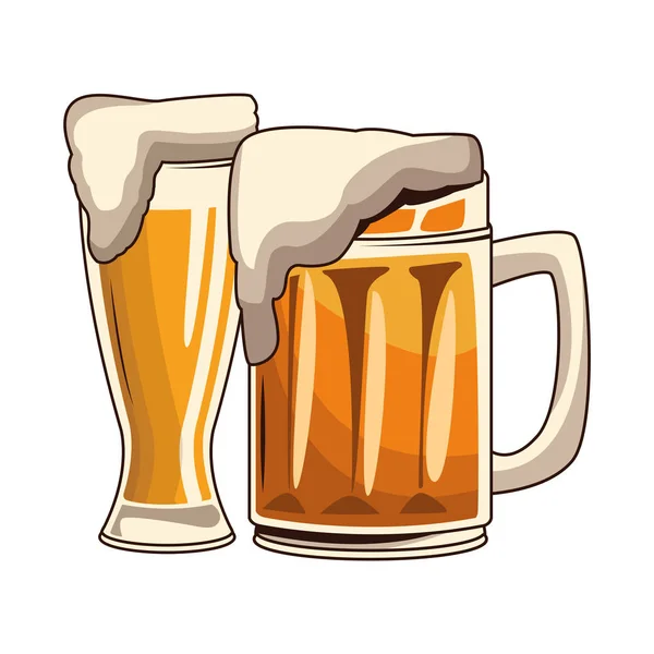 Lunettes avec bière — Image vectorielle