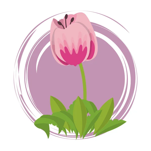 Flower round emblem