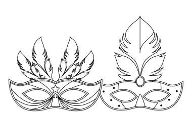 maskeler ve tüyler siyah beyaz