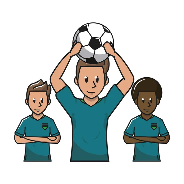 Futebol jogo de desporto desenhos animados —  Vetores de Stock