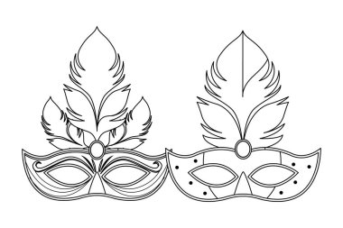 maskeler ve tüyler siyah beyaz