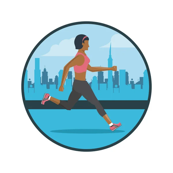 Fitness-Frau läuft — Stockvektor