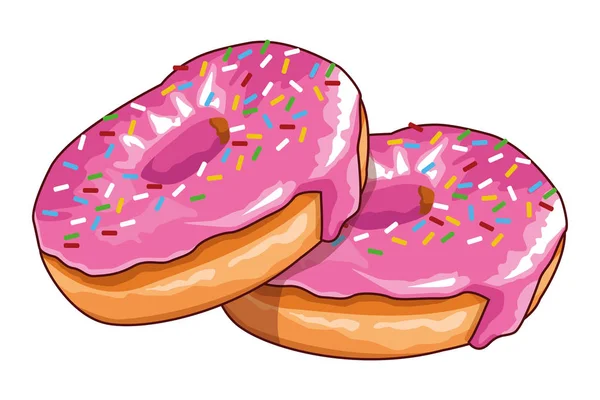 Delicioso icono de donuts — Vector de stock