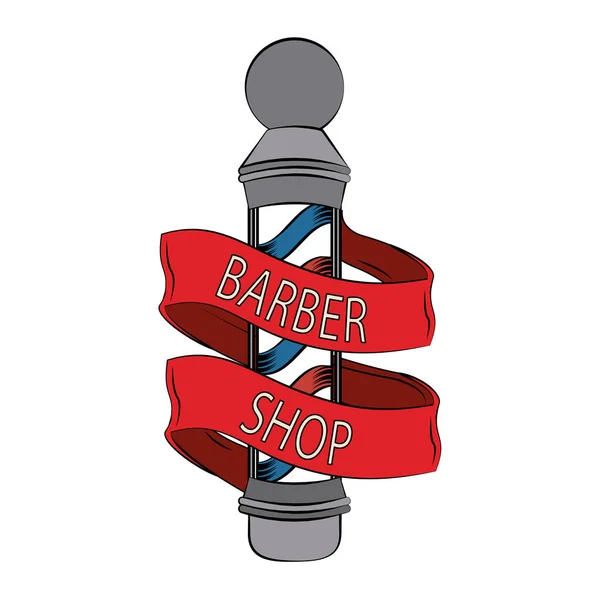 Barbershop teken met lint banner — Stockvector