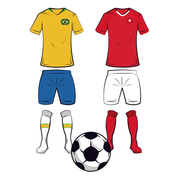 Fußballmannschaftsuniformen — Stockvektor