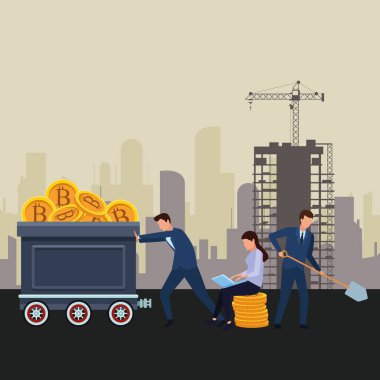 iş insanlar holding cryptocurrency