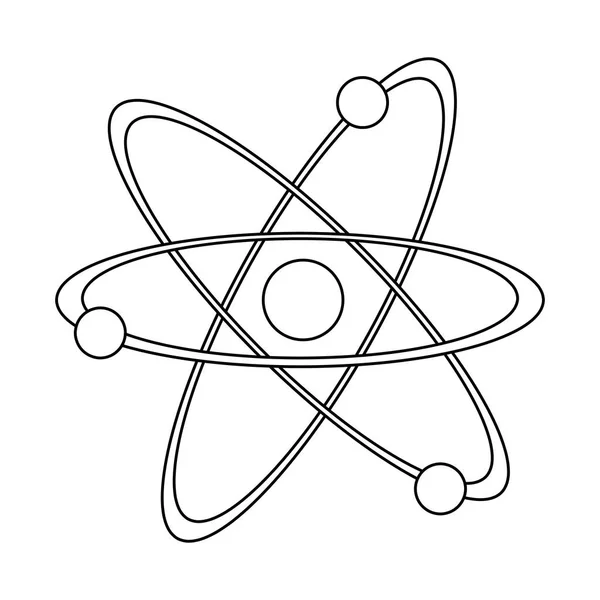 Symbole de la science atome en noir et blanc — Image vectorielle