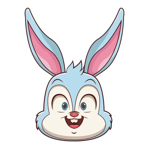 Visage de lapin dessin animé — Image vectorielle