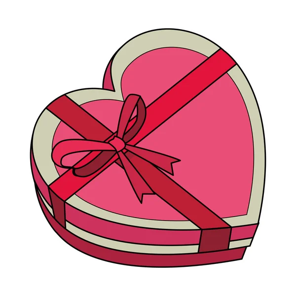 Corazón en forma de caja de regalo colorido — Archivo Imágenes Vectoriales