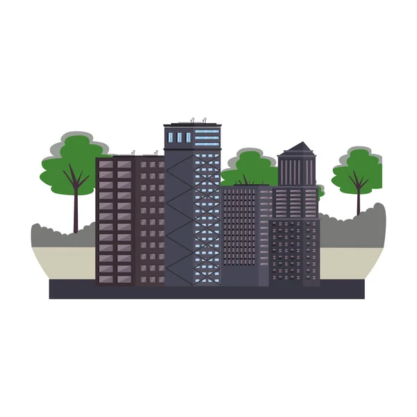 Edificios urbanos aislados — Vector de stock