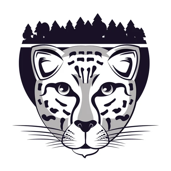 Cara de leopardo fresco boceto — Vector de stock