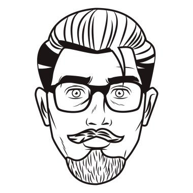 Pop art hispter yüz