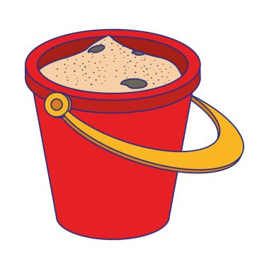 Plaj kum kova izole mavi çizgiler