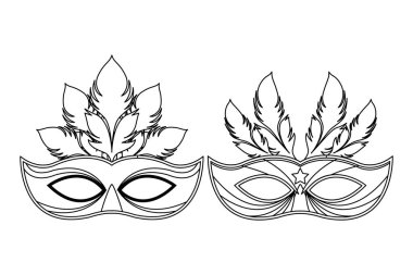 maskeler ve tüyler siyah beyaz