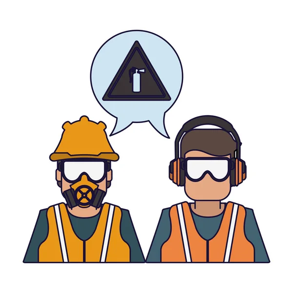 Construction worker avatar — Stock Vector