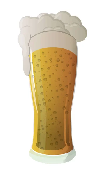 Copa de cerveza fría — Vector de stock