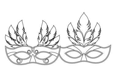 maskeler ve tüyler siyah beyaz