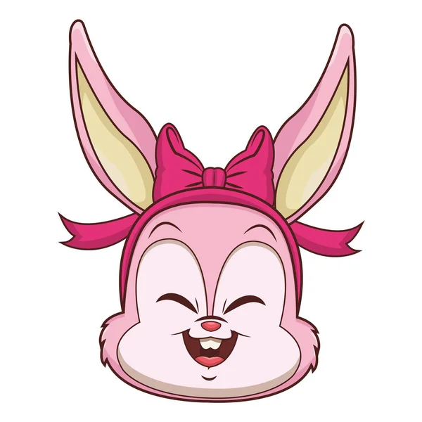Visage de lapin dessin animé — Image vectorielle