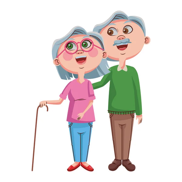 Couple de grands-parents mignons — Image vectorielle
