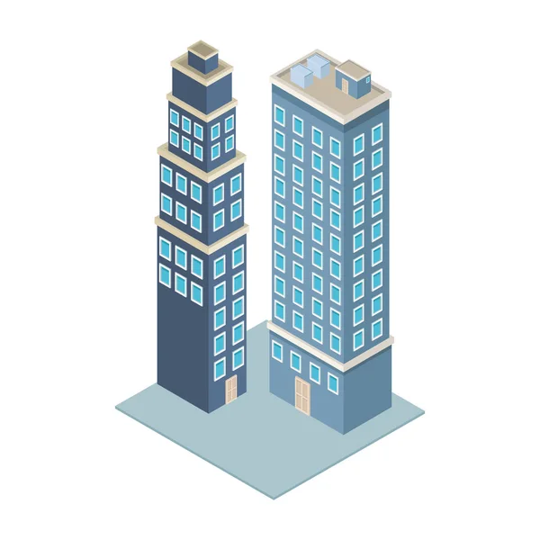 Empresa edificios isométricos — Vector de stock