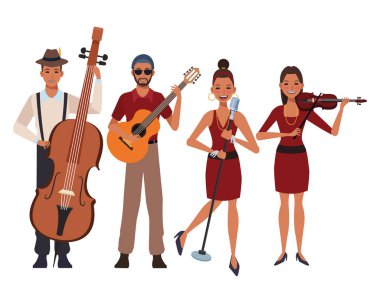 bir grupta çalan müzisyen