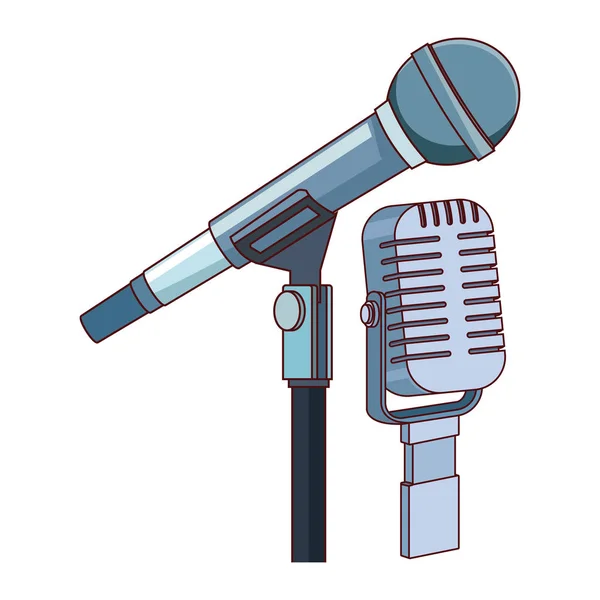 Kartun ikon mikrofon - Stok Vektor