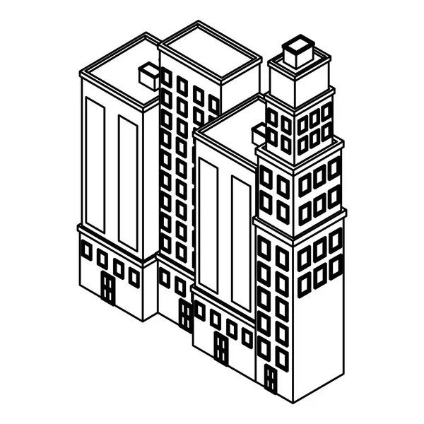 Empresa edificios isométricos — Archivo Imágenes Vectoriales