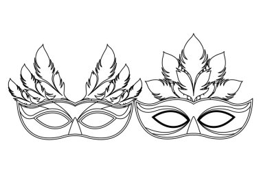 maskeler ve tüyler siyah beyaz