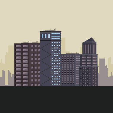 Cityscape silüeti manzarası