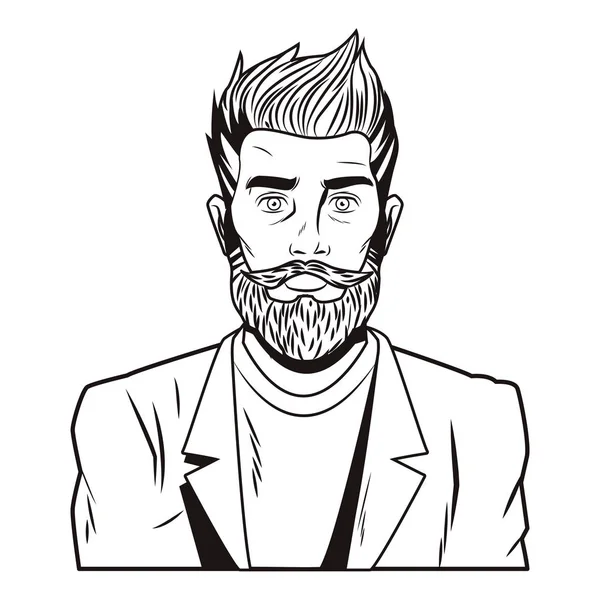 Hipster adam pop art karikatür — Stok Vektör