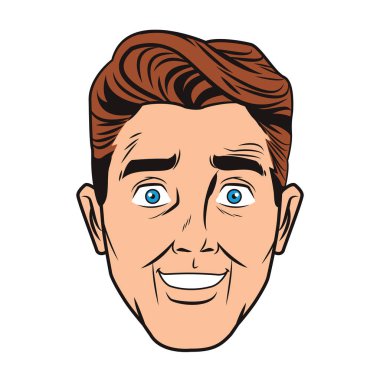 Pop art man yüz